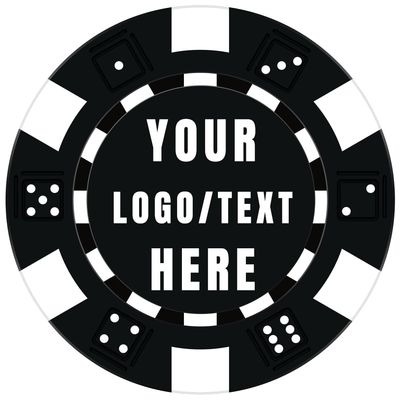 12 Grams Personalized Poker Chips|Custom Poker Chips with Logo,Text,Image|Double-Sided Full-Color Printing|Poker Chip Sets for Bar Tokens,Golf Ball Markers,Wedding Favors (B,Black)
