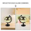 WRITWAA Disco Ball Globe Golden Reflective Mirror Ball Rotating World Map Globe With Stand Kids Educational Desk Classroom for Geography Table Decor view 3