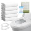 20 Pack Disposable Toilet Seat Cover Waterproof Non-Woven Fabric, Disposable Toilet Seat Covers for Travel, Disposable Seat Covers for Outing Hotel Hospital Public Toilet (White+5 Pack Towels) view 1