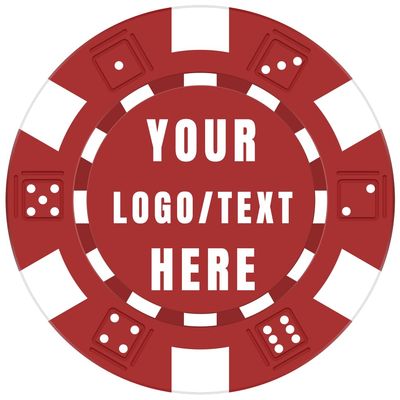12 Grams Personalized Poker Chips|Custom Poker Chips with Logo, Text, Image|Double-Sided Full-Color Printing|Poker Chip Sets for Bar Tokens, Golf Ball Markers, Wedding Favors,Party Games (B,Red)