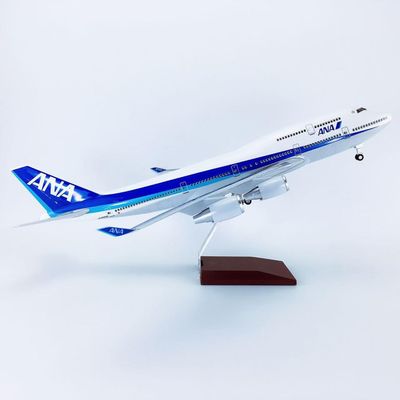 18.5 Inch 1:150 Jet Airplane Model ANA B747-400 with Wheels Display Model Plane Resin for Collection Or Gift Ornament