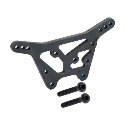 DJX 3mm Blue Forged Carbon Fiber RC Front Shock Tower for 1/10 Losi 22S Sprint Car Upgrade Parts Accessories (Front) (Black and Blue)