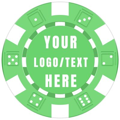 12 Grams Personalized Poker Chips|Custom Poker Chips with Logo,Text,Image|Double-Sided Full-Color Printing|Poker Chip Sets for Bar Tokens,Golf Ball Markers,Wedding Favors (B,Light Green)