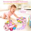Baby Crawling Toys for 6-12 Months, Musical Toys for Infants 7 8 9 10 11 Months, Early Learning Educational Toy with Sound, Tummy Time Development Toys, Christmas Birthday Gifts for 1 Year Old, Pink view 4