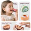 CUTE STONE Wooden Toy Tea Party Set, Kids Dessert Playset with Double-Sided Holiday Stand, Cupcake Stand, Pretend Play Baking Food for Toddler 3-6 Years Old Girls Boys view 4