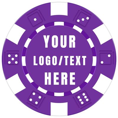 12 Grams Personalized Poker Chips|Custom Poker Chips with Logo, Text, Image|Double-Sided Full-Color Printing|Poker Chip Sets for Bar Tokens, Golf Ball Markers, Wedding Favors (B,Purple)