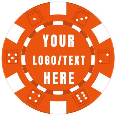 12 Grams Personalized Poker Chips|Custom Poker Chips with Logo, Text, Image|Double-Sided Full-Color Printing|Poker Chip Sets for Bar Tokens, Golf Ball Markers, Wedding Favors(B,Orange)
