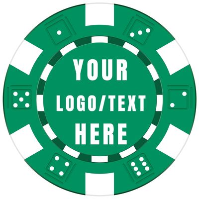 12 Grams Personalized Poker Chips|Custom Poker Chips with Logo,Text,Image|Double-Sided Full-Color Printing|Poker Chip Sets for Bar Tokens,Golf Ball Markers,Wedding Favors(B,Dark Green)