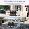 ELEMARA Wagon Stroller 4 Seater, Premium Stroller Wagon for 4 Kids, Foldable All-Terrain Wagon for Kids with Canopy, Adjustable Push/Pull Handles,Convertible High Seat&Organizer, Black+Purple view 2