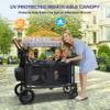 ELEMARA Wagon Stroller 4 Seater, Premium Stroller Wagon for 4 Kids, Foldable All-Terrain Wagon for Kids with Canopy, Adjustable Push/Pull Handles,Convertible High Seat&Organizer, Black+Purple view 4