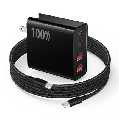 PD 100W USB C Fast Charger for DJI Mini 4K, 2 SE, 4 Pro, Air 2S, Neo, Avata 2 Drones - USB + Type C Wall Charger with 6.6ft C to C Charging Cable for DJI FPV Accessories