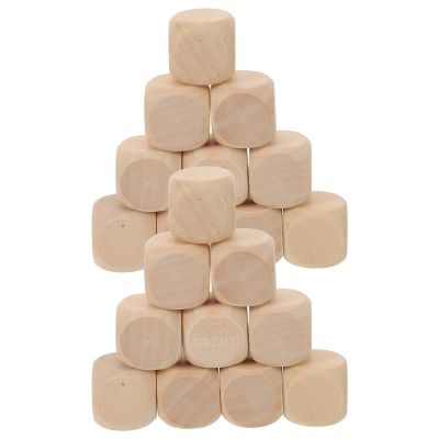 BUTIFULSIC 100pcs 6-Sided Wooden Dice: 20mm Blank Dice with Smoothed Surface - Unfinished Wood Cubes for DIY Crafting Board Games and Party Supplies