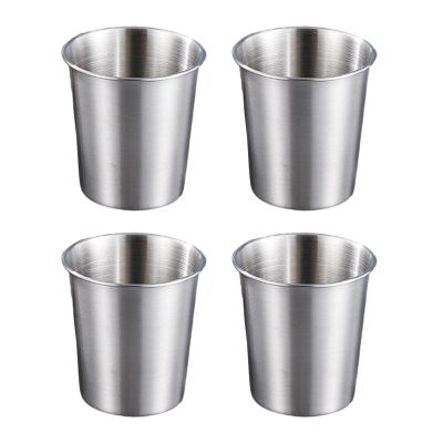 4pcs Practical Stainless Steel Kids Cups Kids Metal Cups Sturdy and Portable Stainless Steel Drinking Glasses Stackable Metal