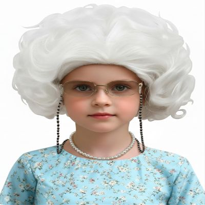 ZGXYZXMY Short White Wig for Girls Toddler Halloween Party Daily Costumes
