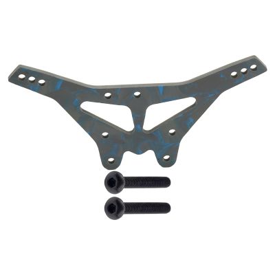 DJX 3mm Blue Forged Carbon Fiber RC Rear Shock Tower for 1/10 Losi 22S Sprint Car Upgrade Parts Accessories (Rear) (Black and Blue)