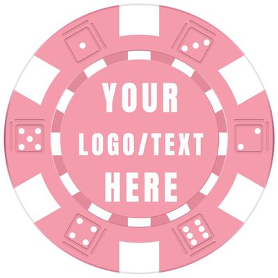 12 Grams Personalized Poker Chips|Custom Poker Chips with Logo, Text, Image|Double-Sided Full-Color Printing|Poker Chip Sets for Bar Tokens, Golf Ball Markers, Wedding Favors,Party Games (B,Pink)