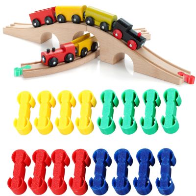 Hanaive 20 Pcs Dog Bone Track Connector Pack Accessories Wooden Train Track Adapter Connector Pieces Toy Train Set for Teens to Make Wooden Railway (Plastic,Multiple Colors)
