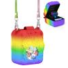 Nimuw Soft Silicone Case for Bitzee Disney Interactive Toy Digital Pet, Shockproof and Protective Carrying Case for Bitzee Disney Virtual Electronic Pets with Lanyard for Kids (Rainbow) view 1