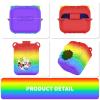 Nimuw Soft Silicone Case for Bitzee Disney Interactive Toy Digital Pet, Shockproof and Protective Carrying Case for Bitzee Disney Virtual Electronic Pets with Lanyard for Kids (Rainbow) view 2