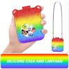 Nimuw Soft Silicone Case for Bitzee Disney Interactive Toy Digital Pet, Shockproof and Protective Carrying Case for Bitzee Disney Virtual Electronic Pets with Lanyard for Kids (Rainbow) view 3