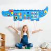 Spacocld Crocodile Sensory Toys Activity Wall Panels - Montessori Busy Board, Toddler Learning Panel, Wall-Mounted Playroom/Daycare Educational Toys, Interactive Wooden Gift for Kids 3-6, Blue view 1