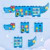 Spacocld Crocodile Sensory Toys Activity Wall Panels - Montessori Busy Board, Toddler Learning Panel, Wall-Mounted Playroom/Daycare Educational Toys, Interactive Wooden Gift for Kids 3-6, Blue view 2