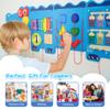 Spacocld Crocodile Sensory Toys Activity Wall Panels - Montessori Busy Board, Toddler Learning Panel, Wall-Mounted Playroom/Daycare Educational Toys, Interactive Wooden Gift for Kids 3-6, Blue view 3