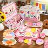 Tea Party Set for Little Girls,39 Pcs Flower Tea Set Toys with Dessert,Cake Stand,Teapot,Cups,Plates,Storage Case,Pretend Play Kitchen,Birthday Princess Gift Set for 3 4 5 6 7 8 Year Old Girls view 2
