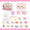 Tea Party Set for Little Girls,39 Pcs Flower Tea Set Toys with Dessert,Cake Stand,Teapot,Cups,Plates,Storage Case,Pretend Play Kitchen,Birthday Princess Gift Set for 3 4 5 6 7 8 Year Old Girls view 3