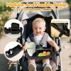3 in 1 Stroller Snack Tray with Cup Holder Pram Accessoeies Universal Stroller Food Tray with Removable Hooks Cup Snack Holder for Travel Shopping Going Out view 4