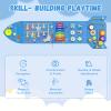 Spacocld Montessori Busy Board - Blue Rocket Activity Wall Panels, Wall Toys for Toddlers 3+, Sensory Panels for Kids, Wooden Activity Cubes, Playroom Daycare Toys, Toddler Sensory Board (4PCS) view 3