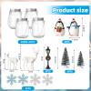 Chunful 4 Pack Winter Craft Kits for Kids, Mason Jar Kit with Accessories for DIY Holiday Party Supplies, DIY Art and Craft Projects Ornament Kits Winter Party Favor Gifts Xmas Activities view 2