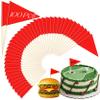 100 PCS Classic Red Toothpick Flags - Mini Solid Golf Cupcake Toppers Triangle Sticks with Writable Surface, Blank DIY Flags for Golf, Cupcakes, Fruit & Cheese Markers, Party Decorations and Labeling view 1