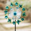 46" Butterfly Flower Solar Wind Spinners Led Garden Wind Spinner, Sapphire Kinetic Windmill Wind Spinner Outdoor Decor, Wind Sculpture for Patio, Lawn & Garden view 1