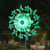 46" Butterfly Flower Solar Wind Spinners Led Garden Wind Spinner, Sapphire Kinetic Windmill Wind Spinner Outdoor Decor, Wind Sculpture for Patio, Lawn & Garden view 2