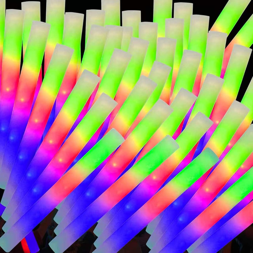 216-Pack Foam Glow Sticks Bulk  Our Premium LED Foam Light Up Sticks Are Perfect as Wedding Glow Sticks for Reception, Parties, and Club Events! Ideal as Light-Up Party Favors, Reception Supplies.