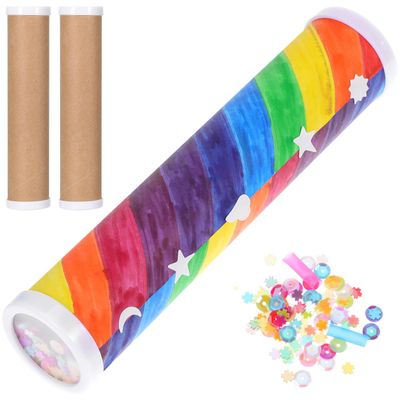 Abaodam DIY Kaleidoscope Making Kit for Kids Educational Science Toy 3Pcs Blank Kaleidoscopes DIY Craft Set for Home Classroom Learning and Party Favors