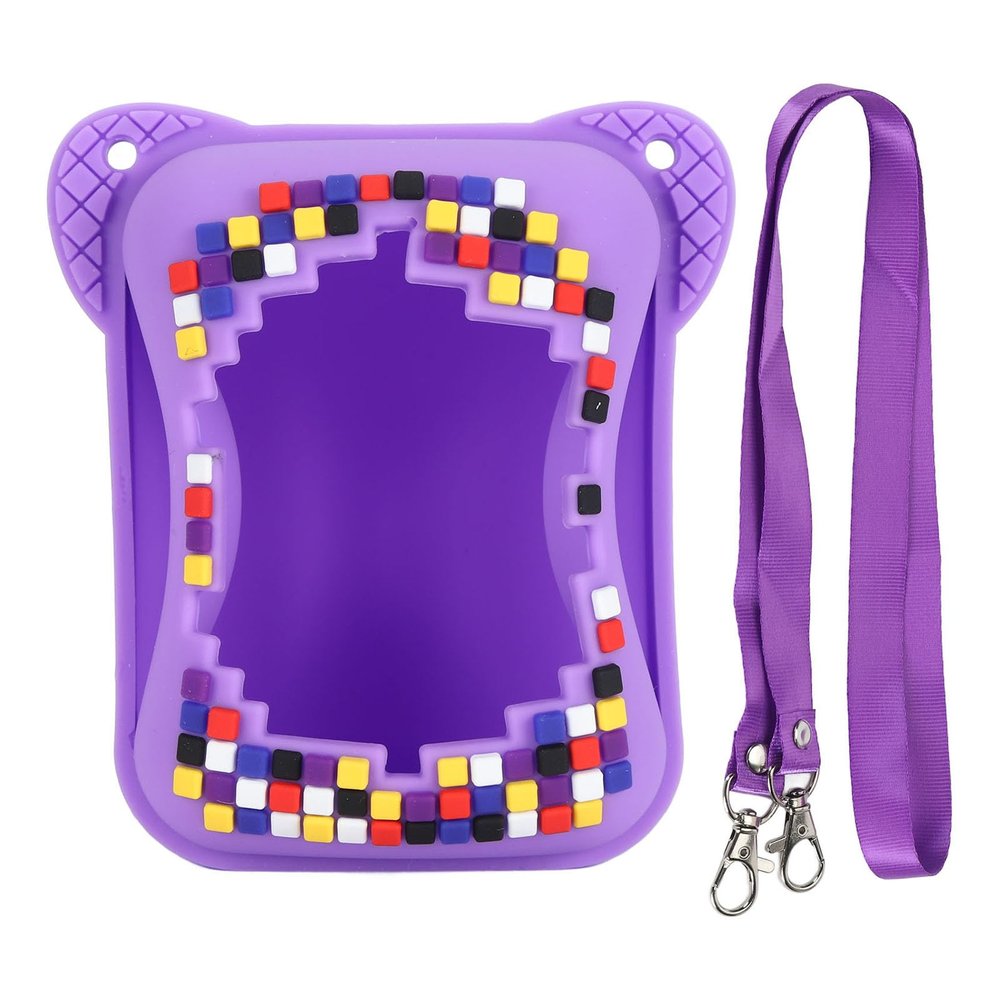 EIMSOAH Shockproof Silicone Case for Bitzee Interactive Toy Digital Pet, Scratch Less Storage Bag with Lanyard, Girls & Boys (Purple)