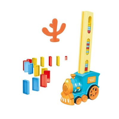 Automatic Domino Train Toy  Electric Domino Laying Train with 120 Dominoes, Montessori STEM Educational Set for Kids, Pink