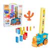 Automatic Domino Train Toy  Electric Domino Laying Train with 120 Dominoes, Montessori STEM Educational Set for Kids, Pink view 2