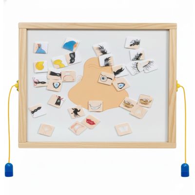 Playscapes Magnetic Toddler Activity Wall Panel Toy  Interactive Wall Busy Board  Melamine Frame & Acrylic Panel with 2 Wands  Easy Installation, No Loose Pieces, Easy-to-Clean  Funny Face