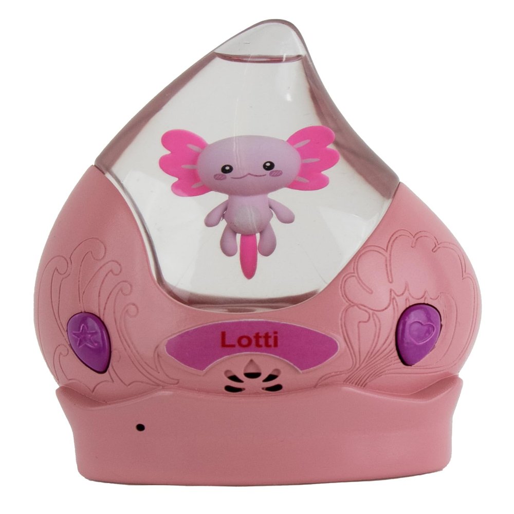 Aqua Pets Lotti Super-Cute Axolotl Interactive Floating Water Pet with Lights, Sounds & 3 Games Collectible Toy for Kids Ages 6+