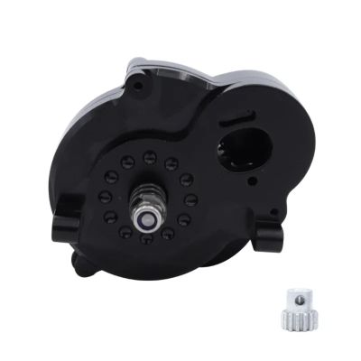 Compatible with MN128 MN86 MN86K MN86KS G500 1/12 RC for Rock Crawler Truck Upgrade Parts CNC Transmission Gearbox with Motor Gear RC Car Part Accessories(Black)