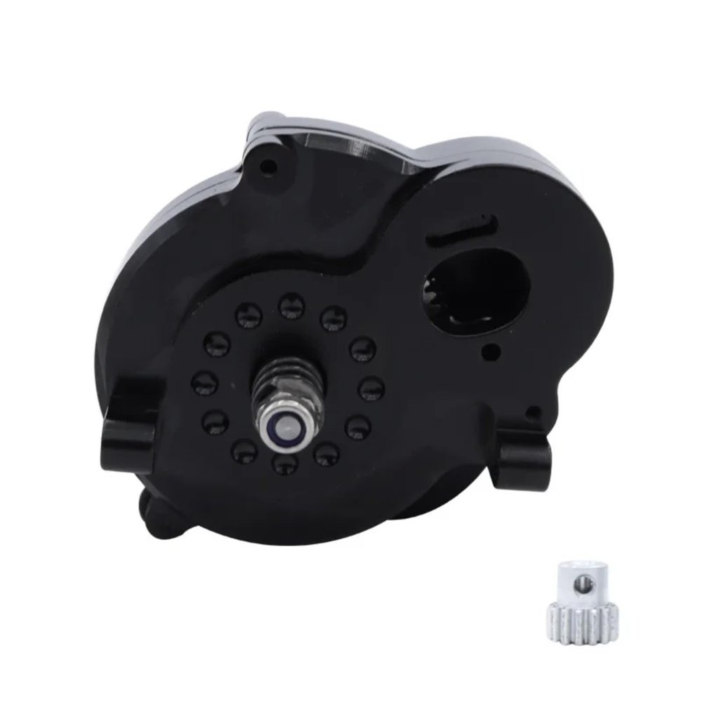 Compatible with MN128 MN86 MN86K MN86KS G500 1/12 RC for Rock Crawler Truck Upgrade Parts CNC Transmission Gearbox with Motor Gear RC Car Part Accessories(Black)