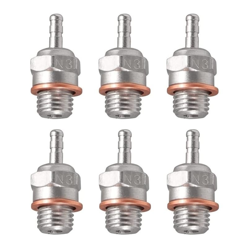6Pcs Glow Plug N3 Hot Spark Nitro Engine Parts Replace OS 8 for 1/8 1/10 RC Car Truck