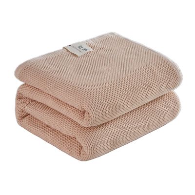 100% Cotton Muslin Blanket for Bed 40x60 Inches Cozy Soft Lightweight and Breathable Waffle Weave Blanket for Summer Home Decor Gift for Women Beige (Beige, 40x60 Inch)