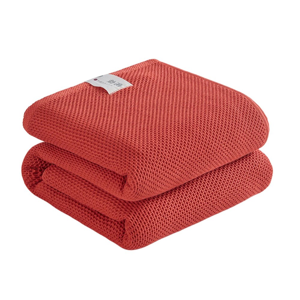 100% Cotton Muslin Blanket for Bed 40x60 Inches Cozy Soft Lightweight and Breathable Waffle Weave Blanket for Summer Home Decor Gift for Women Red(Red, 40x60 Inch)