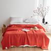 100% Cotton Muslin Blanket for Bed 40x60 Inches Cozy Soft Lightweight and Breathable Waffle Weave Blanket for Summer Home Decor Gift for Women Red(Red, 40x60 Inch) view 2