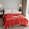 100% Cotton Muslin Blanket for Bed 40x60 Inches Cozy Soft Lightweight and Breathable Waffle Weave Blanket for Summer Home Decor Gift for Women Red(Red, 40x60 Inch) view 3