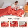 100% Cotton Muslin Blanket for Bed 40x60 Inches Cozy Soft Lightweight and Breathable Waffle Weave Blanket for Summer Home Decor Gift for Women Red(Red, 40x60 Inch) view 4